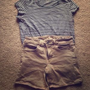 American Eagle twill midi shorts